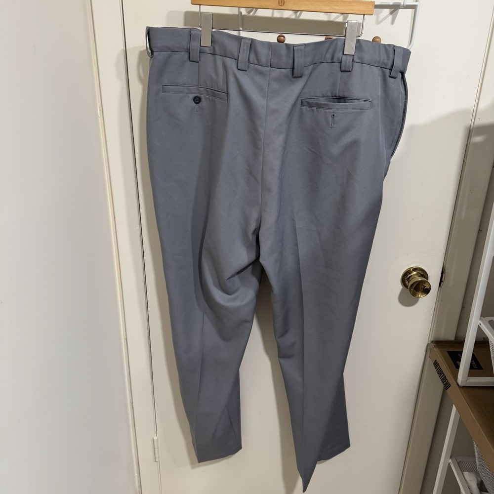 Oak Hill Dress Pants Mens 46x32 Gray Pleated Premium Relaxed Fit Big Tall - Picture 2 of 6